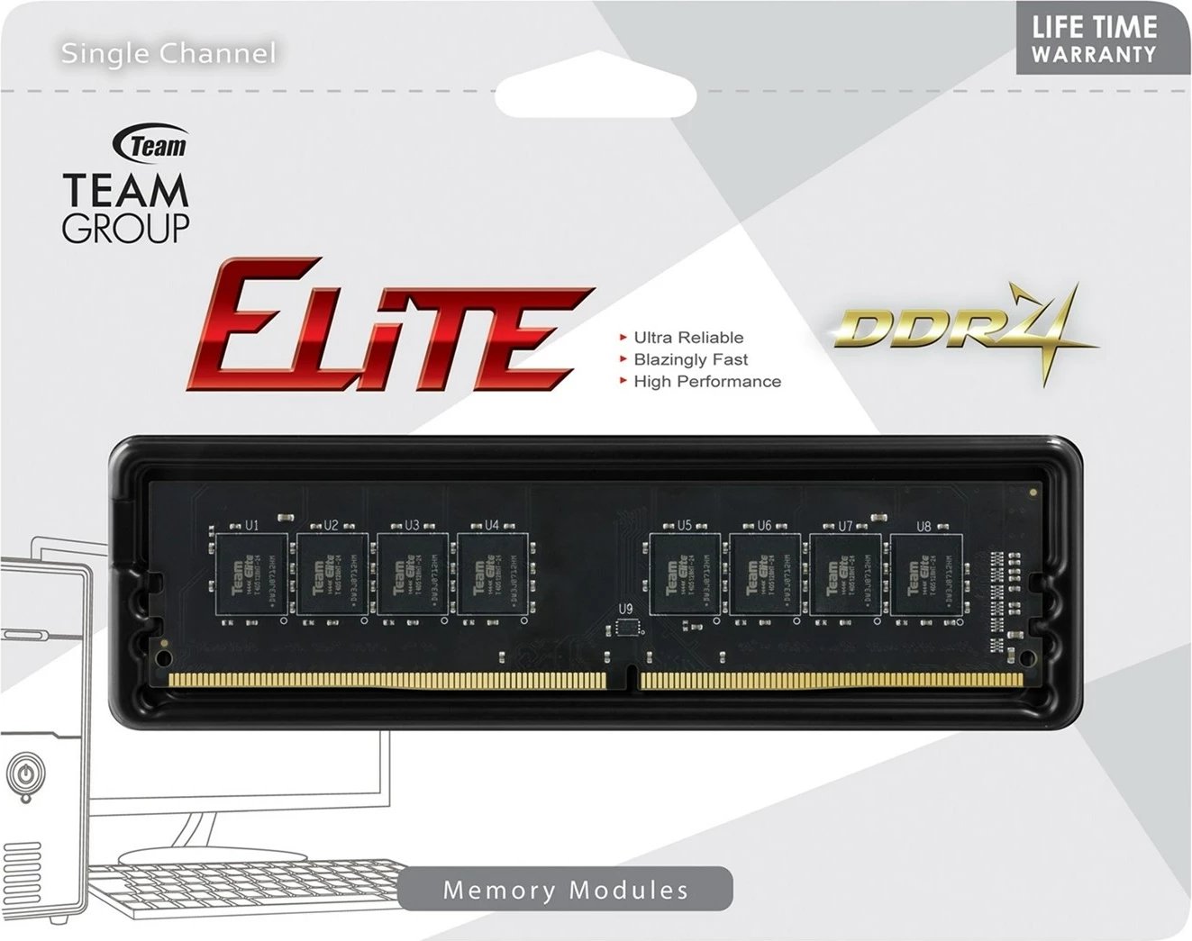 RAM Memorje TEAMGROUP Elite TED416G3200C2201, 16 GB, DDR4, 3200 MHz