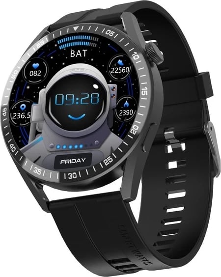 Smartwatch Tracer SM8V Onyx, 1.28", Bluetooth, IP65, e zezë