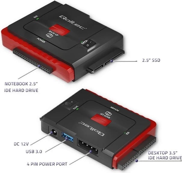 Adapter Qoltec USB 3.0 në IDE/SATA III