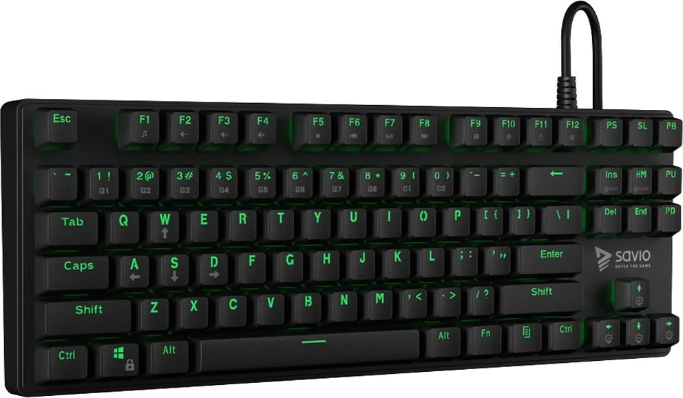 Tastierë për gaming Savio Tempest RX TKL, e zezë