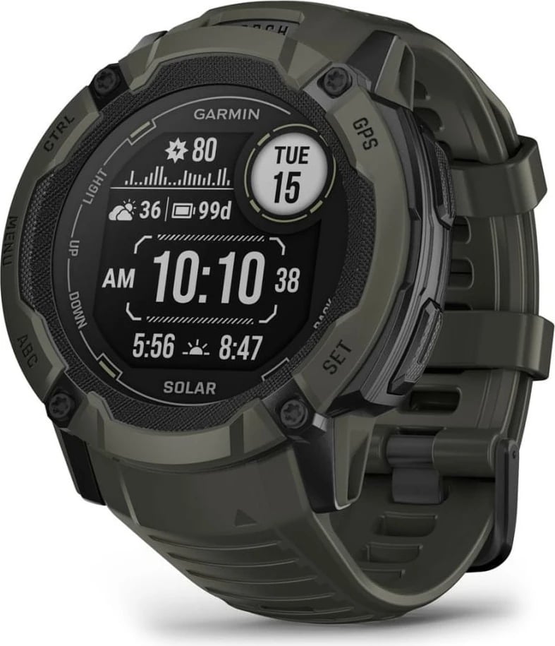 Smartwatch Garmin Instinct 2X Solar, 1.1",, 0.064GB, GPS, e gjelbër