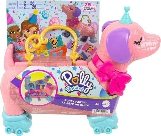 Set Polly Pocket Dog Party, Mattel, HKV52, Shumëngjyrësh