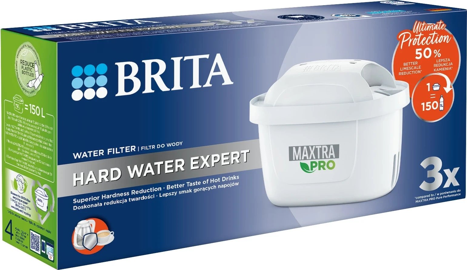 Filtrat e ujit për ujë të fortë Brita Maxtra Pro, 3 copë