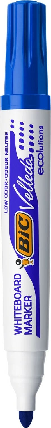 Shkronjë për dërrasë të bardhë Bic Velleda 1701 Eco, blu, set prej 12 copësh