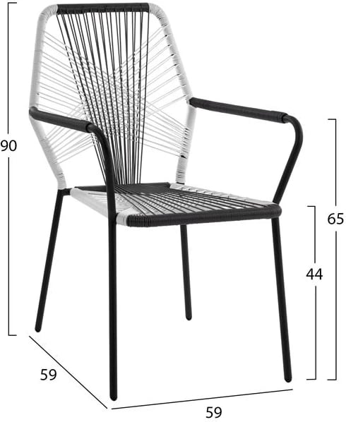 Karrige metalike me kashte FH5490 bardhë-gri 59x59x90 cm