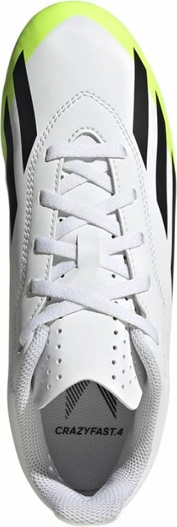 Këpucë futbolli për fëmijë adidas X Crazyfast.4 FxG Jr IE1588, të bardha