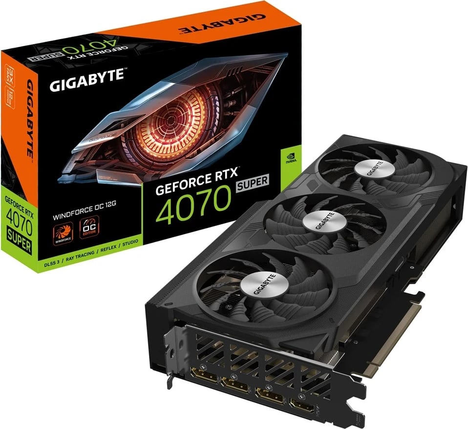 Kartë Grafike Gigabyte GeForce RTX 4070 SUPER, 12GB, e zezë