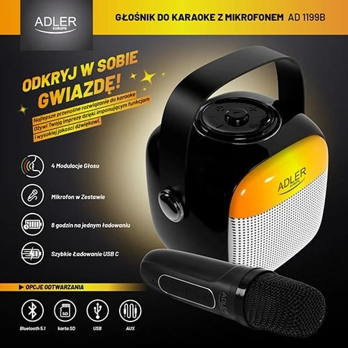 Karaoke altoparlant Adler AD 1199 i zi