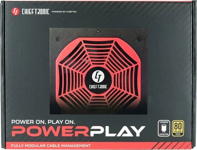 Furnizues energjie Chieftec PowerPlay, 650 W, 20+4 pin ATX, PS/2, i zi dhe i kuq