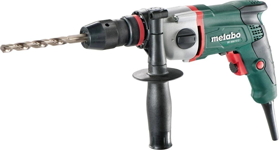 Makinë shpimi Metabo BE 600/13-2, 2500 RPM, E zezë, E gjelbër, E hirtë, E kuqe