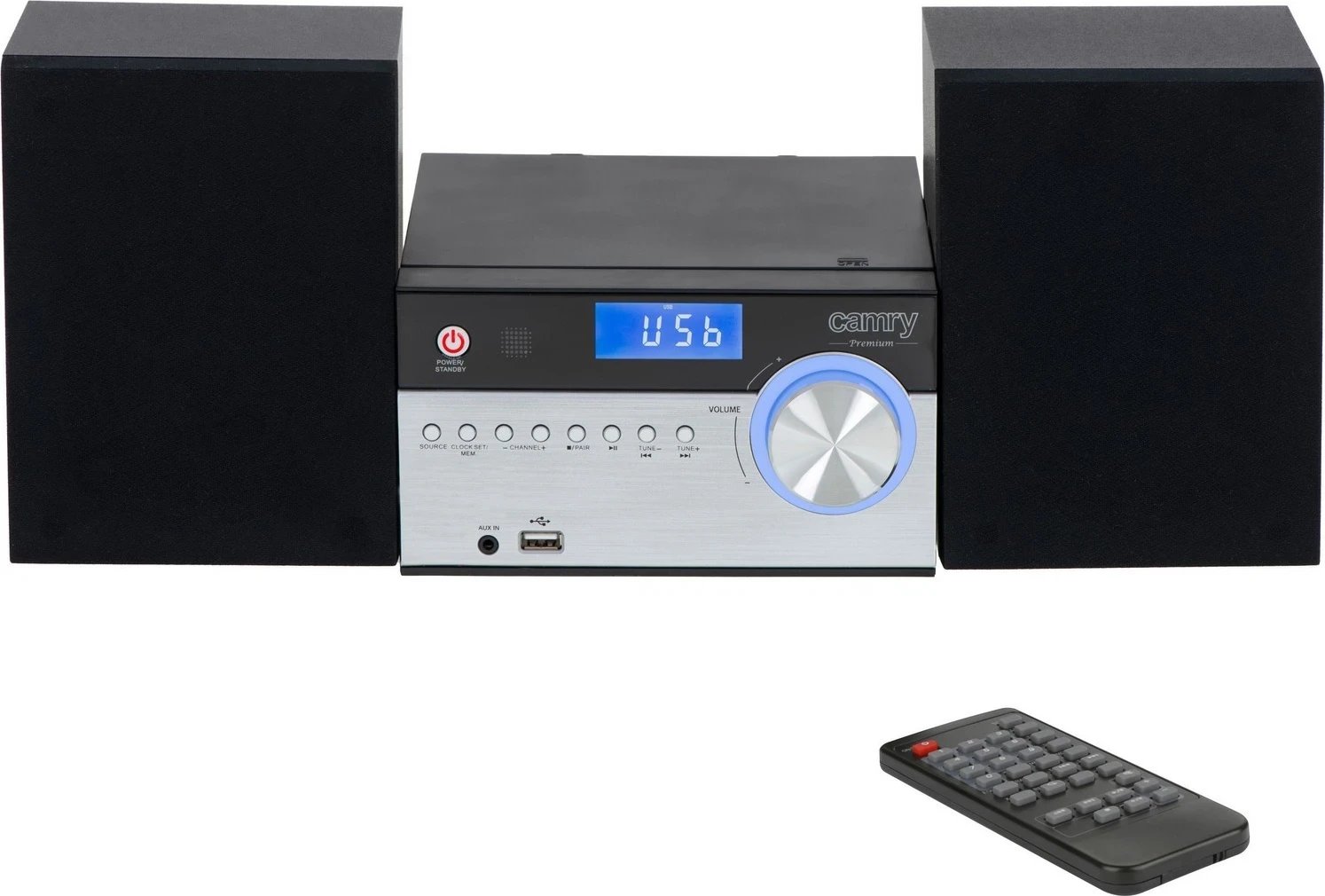 Sistem audio Camry CR 1173, Bluetooth, CD, FM, USB, ngjyrë zi-argjend
