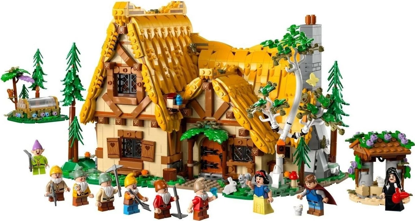 Konstruksion LEGO Disney 43242 Chatka Królewny Śnieżki dhe shtatë xhuxhëve