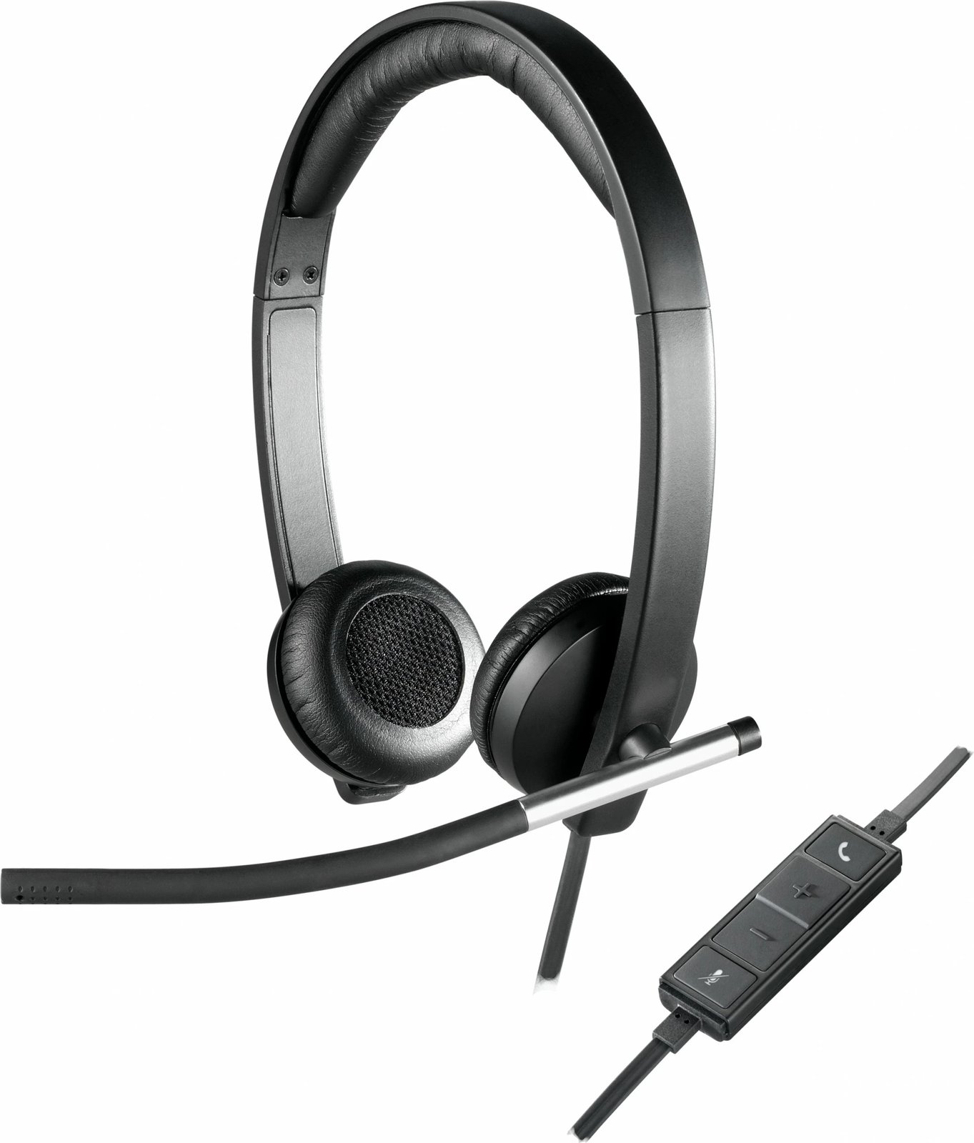 Kufje Logitech USB Stereo H650e, Wired, Office/Call center, 50 - 10000 Hz, 120 g, Headset, Black, Silver