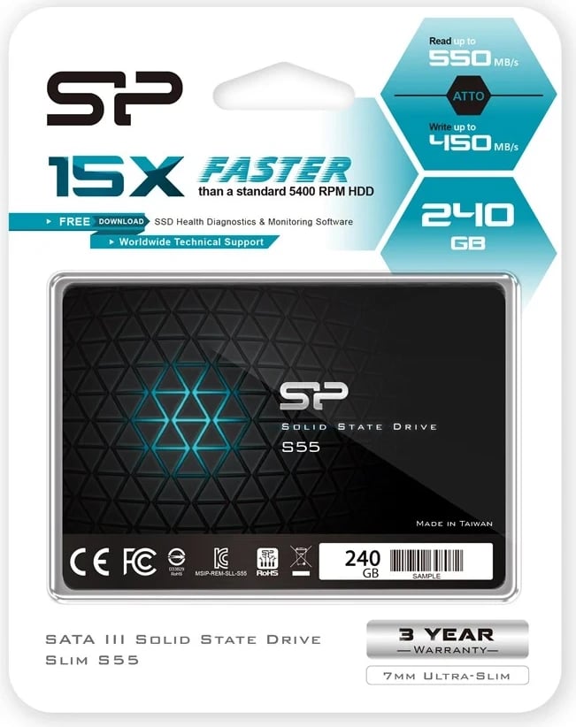 Disk SSD Silicon Power Slim S55, 2.5'', 240GB