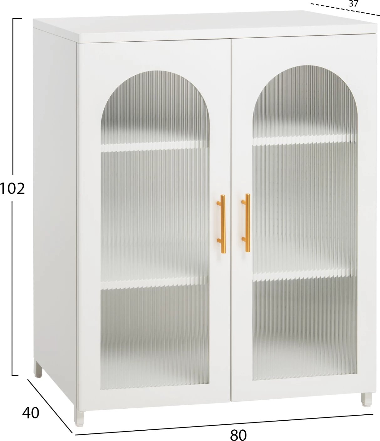 Kabinet metalik për ekspozim CARIL FH9571.02 i bardhë 80x37-40x102H cm