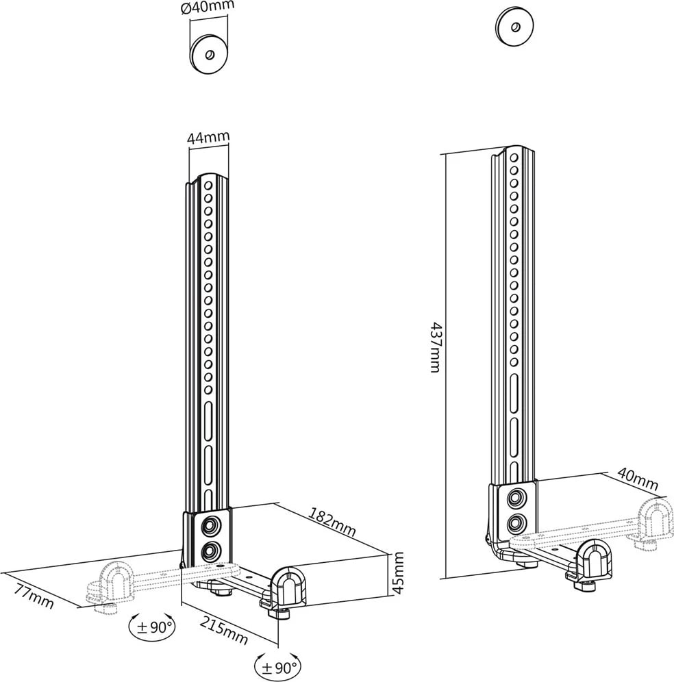 Mbajtëse universale për soundbar Maclean MC-914, e zezë