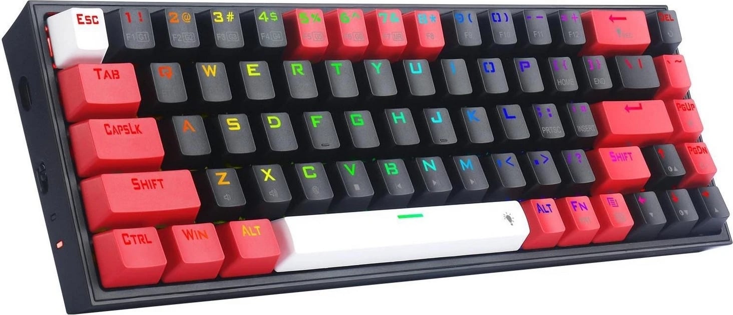 Tastierë Redragon K631 PRO, me butona mekanikë dhe ndriçim RGB, e zezë