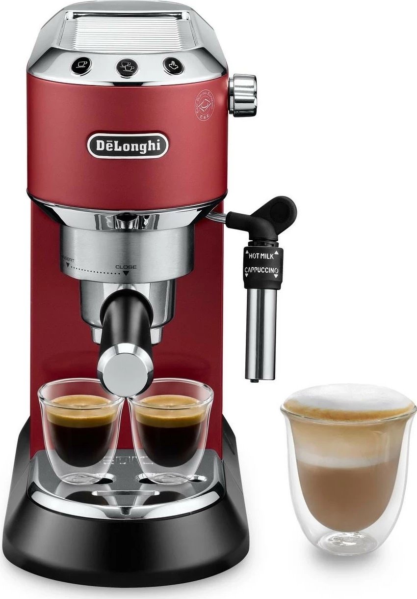Espresso makinë DeLonghi Dedica EC 685, 1350 W, 15 bar, e kuqe