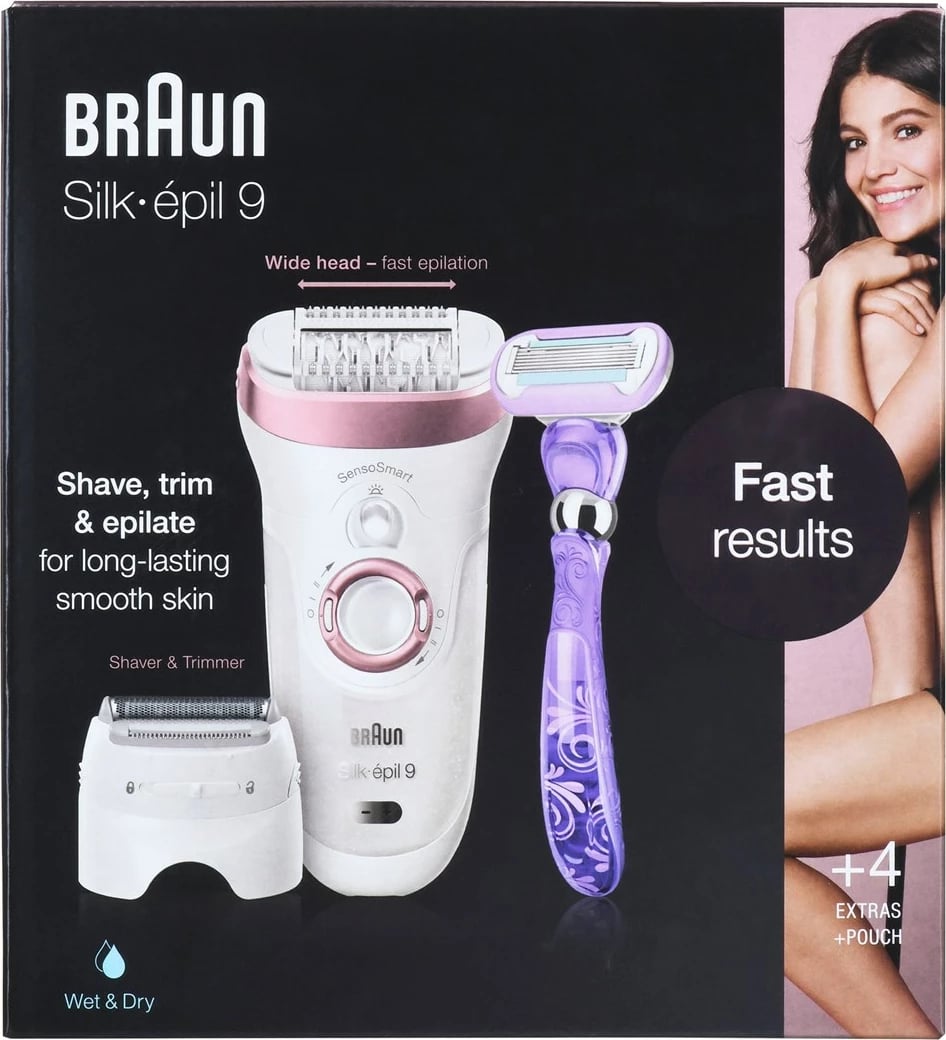 Epilator Braun Silk-épil 9 9-870, Rozë, Bardhë