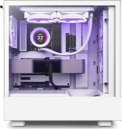 Kasë kompjuteri NZXT H5 Flow, me xham, i bardhë 