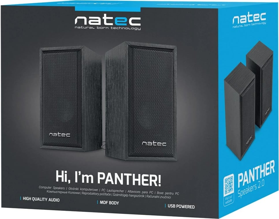 Altoparlantët NATEC Panther 2.0, 6W RMS, të zi