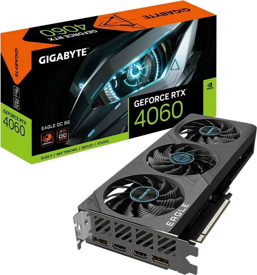 Kartë grafike Gigabyte NVIDIA GeForce RTX 4060 EAGLE OC, 8GB GDDR6