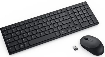 Tastierë dhe maus Dell KM555, RF Wireless + Bluetooth, QWERTY US International, Zi