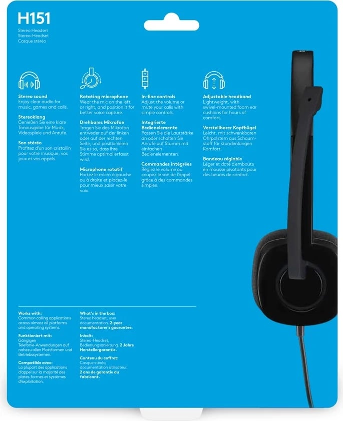 Headset Logitech H150, e zezë