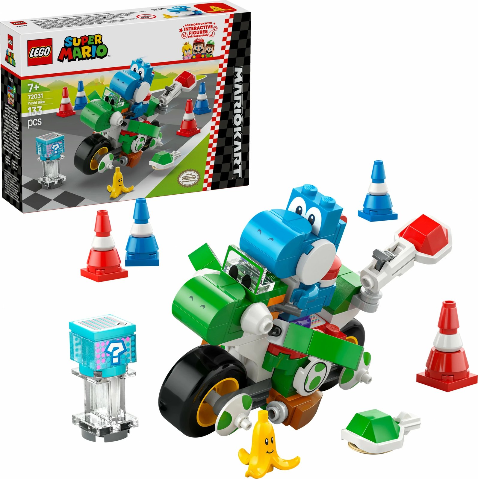 Set ndërtimi LEGO Mario Kart Yoshi Bike, 133 pjesë, shumëngjyrësh