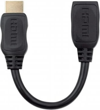 Kabëll HDMI Manhattan me Ethernet, 20cm, i zi