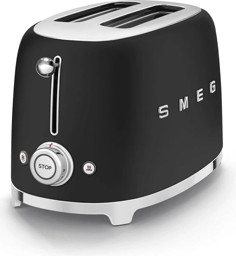 Thekëse buke Smeg 50' Style, 2x2, e zezë