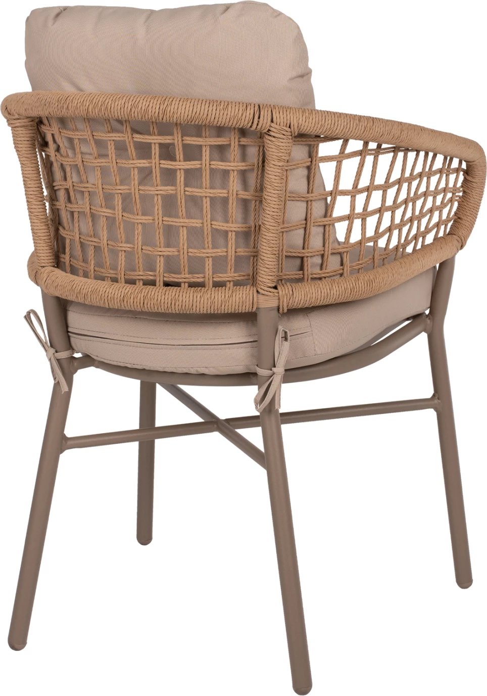 Karrige alumini mocha profesionale rattan & jastëkë bezhë FH5863.02 60x56x84 cm.