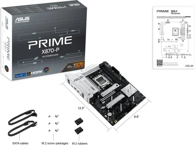 Pllakë amë ASUS PRIME X870-P, Socket AM5, ATX, E zezë