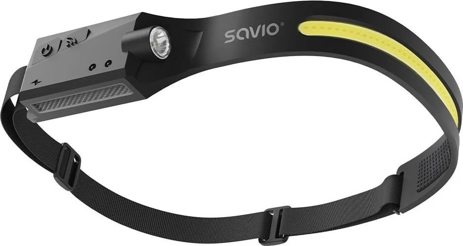 Dritë koke Savio FL-02, LED, sensor lëvizjeje, USB-C, 350 lm, e zezë