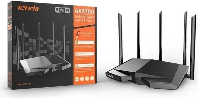 Router Tenda RX27 PRO WiFi 6e AXE5700, i zi