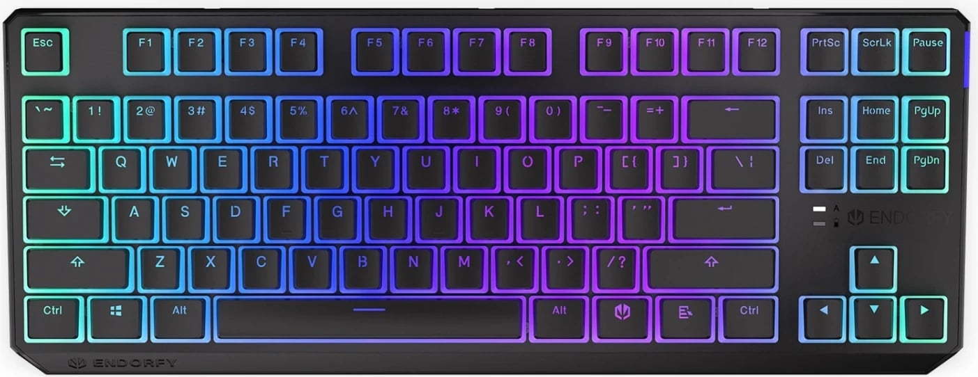 Tastierë Wireless ENDORFY Thock TKL me Ngjyra RGB dhe Pudding të Kuqe