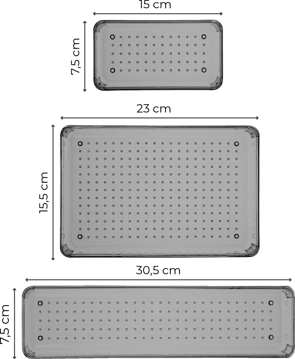 Organizator modular 9-pjesësh Vienev, anthracite dhe transparent