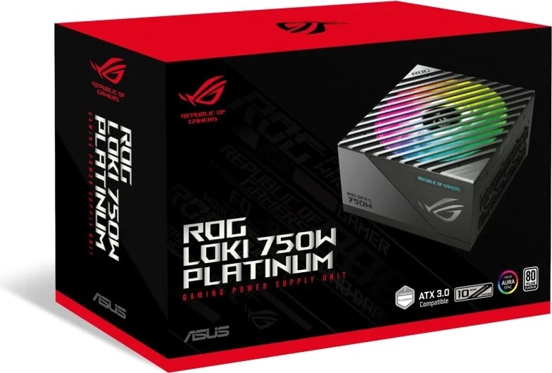 Furnizues i energjisë ASUS ROG Loki SFX-L 750W Platinum, 20+4 pin ATX, i zi dhe argjendtë