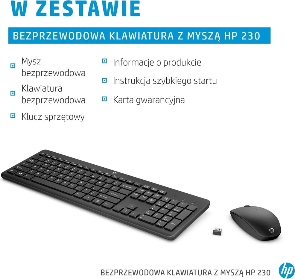 Maus dhe tastierë wireless HP 230, e bardhë