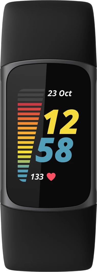 Smartwatch FitBit Charge 5, 1", e zezë/hiri