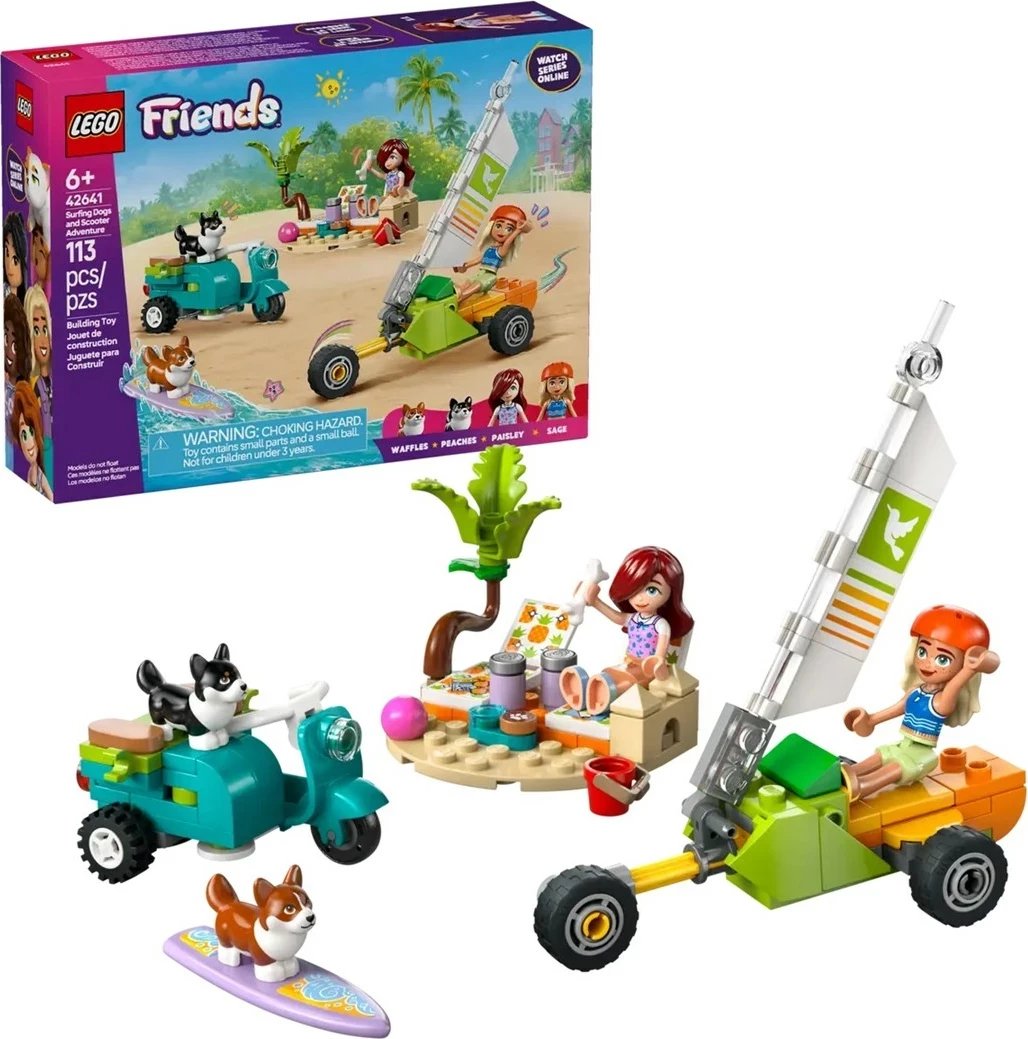 Set LEGO Friends 42641, Qentë në Surf dhe Aventurë me Skuter