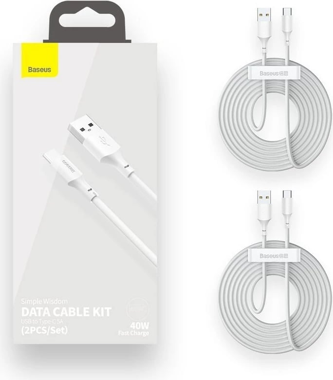 Kabëll USB Baseus TZCATZJ-02 1.5 m USB A USB C Bardhë