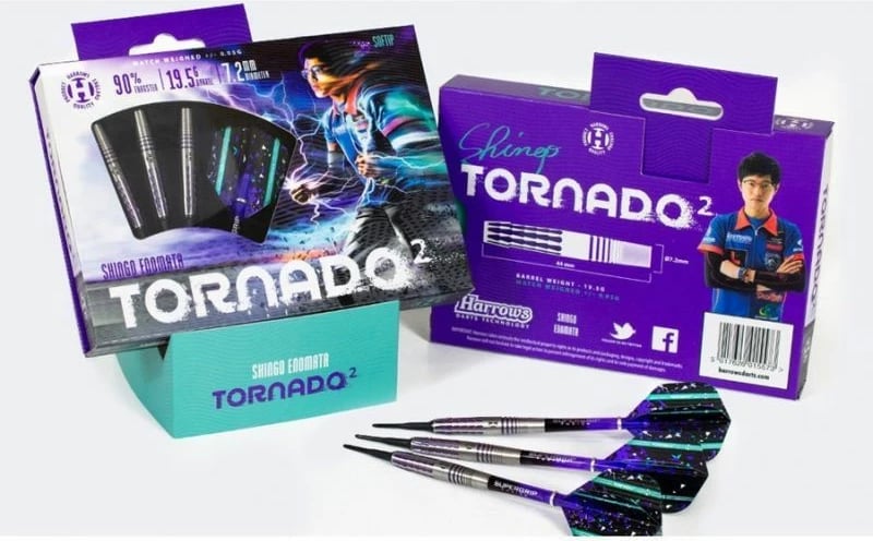 Darts Harrows The Tornado 2 90% Softip për Meshkuj dhe Femra, Ngjyrë Vjollcë