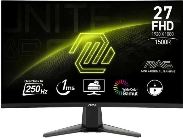 Monitor MSI MAG 27C6X, 27'', VA, Full HD, 1ms, 250Hz, i zi