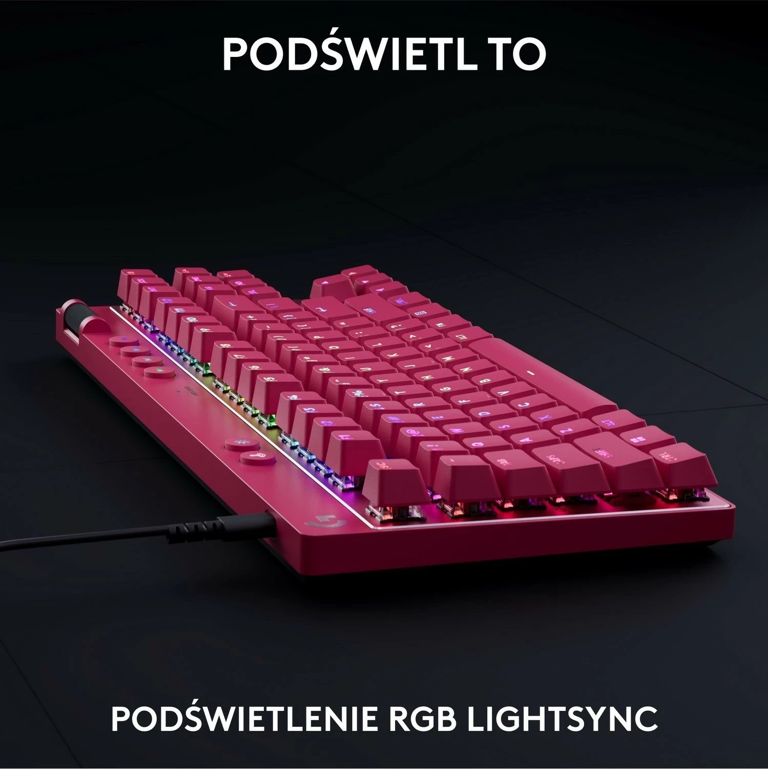 Tastierë Logitech G Pro X TKL Rapid, RGB, magenta