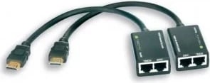 Kabllo HDMI Techly, Cat.6, RJ45, 30m