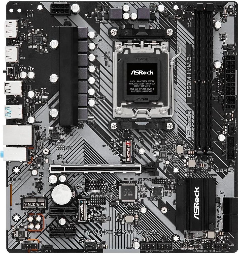 Pllakë amë ASRock B650M-H/M.2+, Socket AM5, DDR5