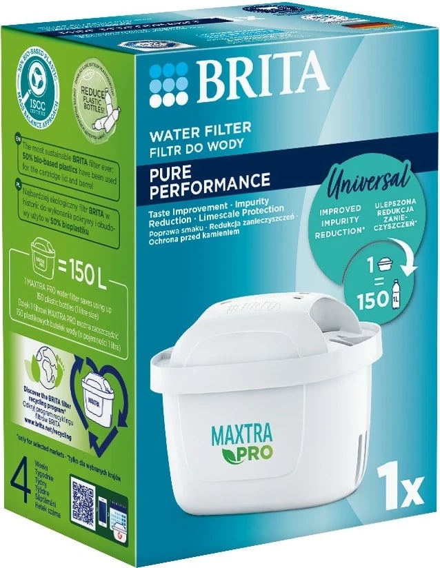 Filtrues uji Brita MX+ Pro Pure Performance,150L,1 copë, i bardhë