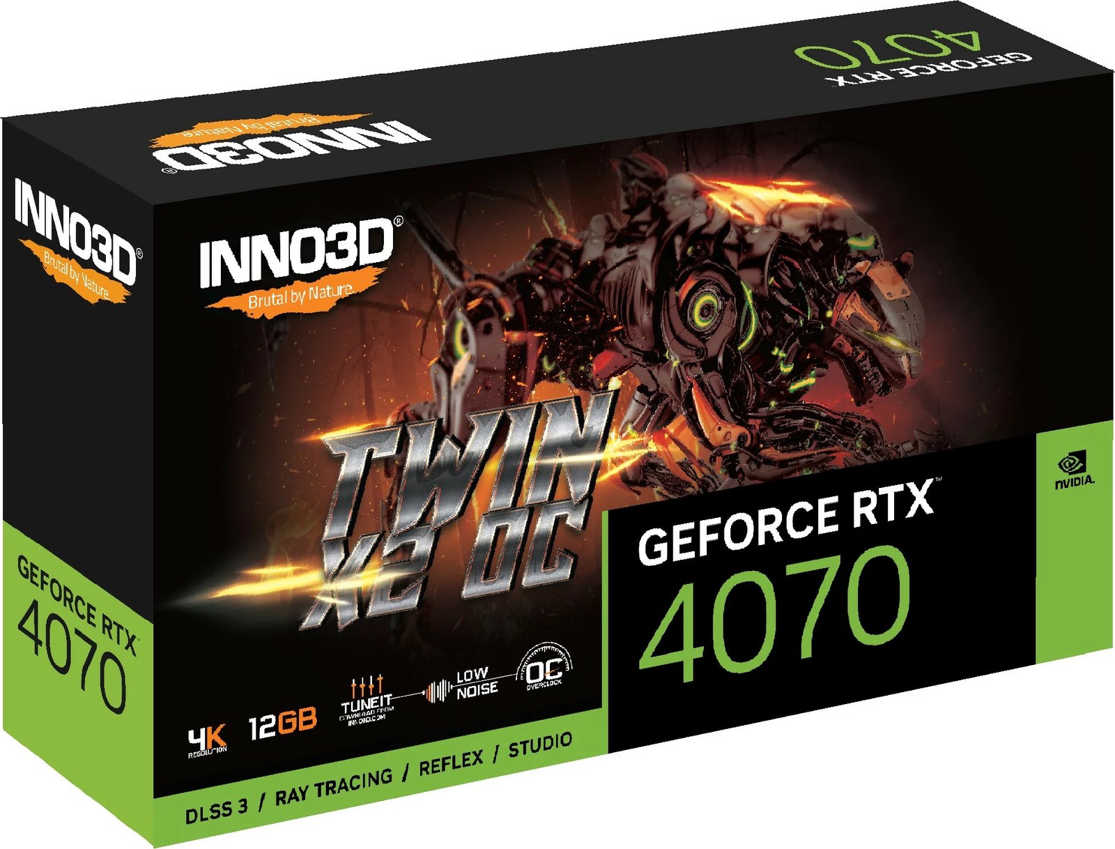 Kartelë grafike Inno3D GeForce RTX 4070, 12 GB, GDDR6X, gri