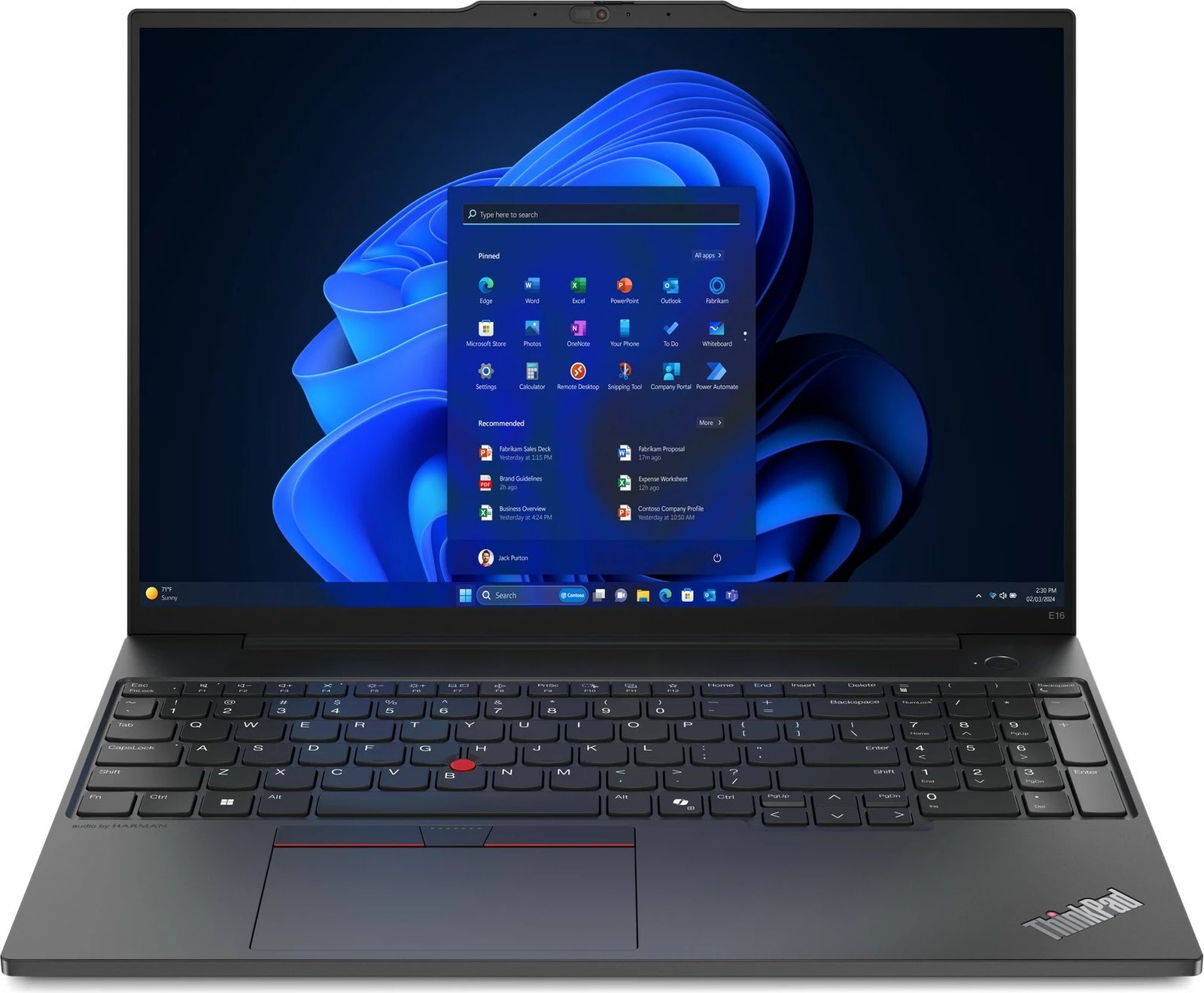 Laptop Lenovo ThinkPad E16, 16", AMD Ryzen 5, 16GB RAM, 512 GB SSD,AMD Radeon Graphics, i zi (DE keyboard)